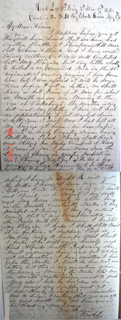 Original Letter from General John E. Smith to his wife, Aimee